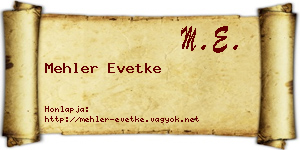 Mehler Evetke névjegykártya